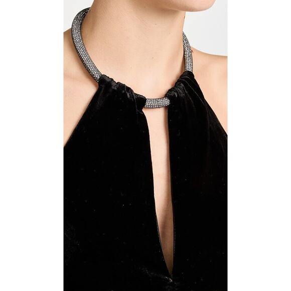 NWT Veronica Beard Josette Embellished Velvet Midi Dress Size 8 Black #2K455 - Picture 5 of 14